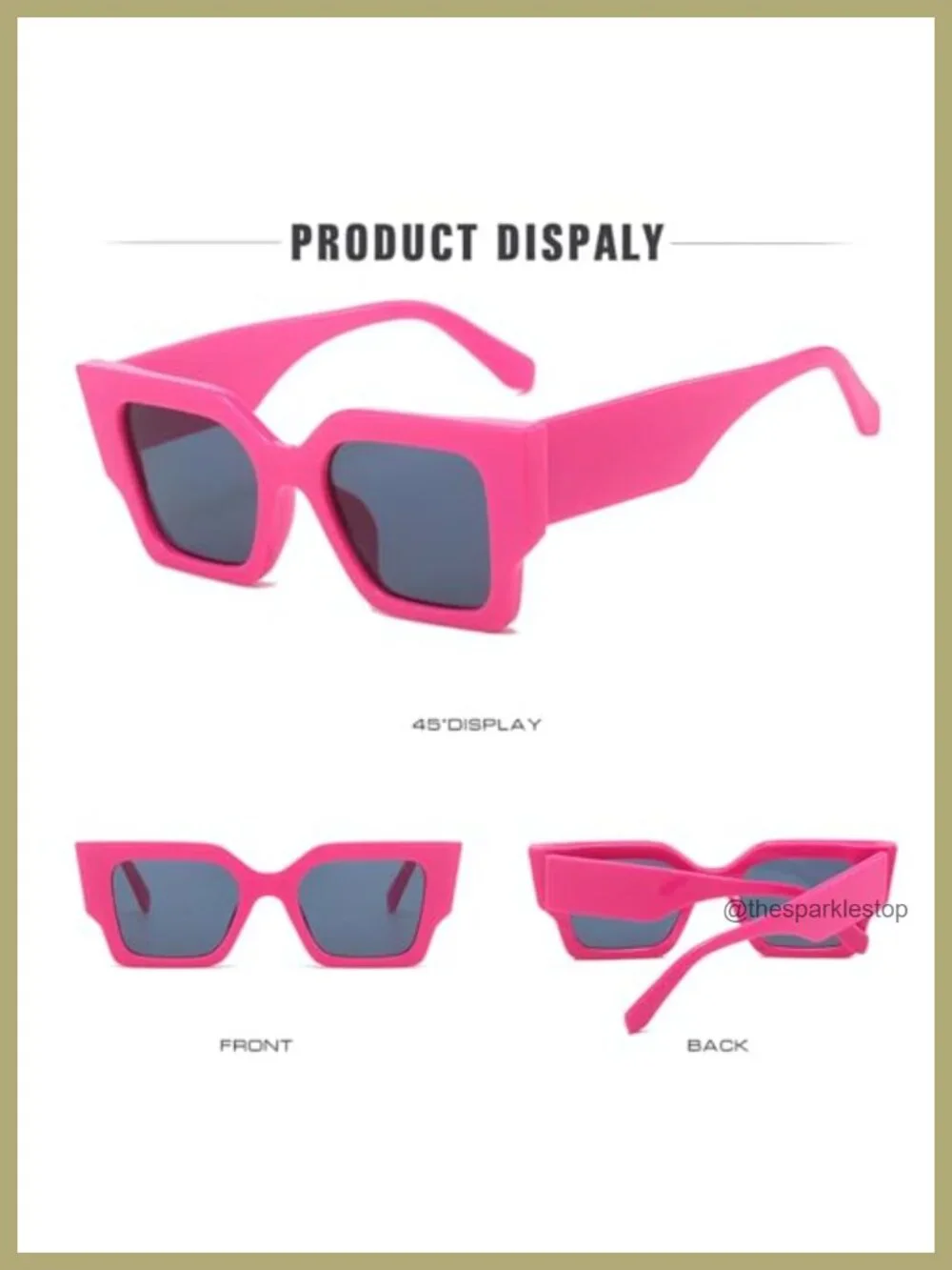 Oversized Square Sunglasses for Women UV400 Protection Plastic Frame